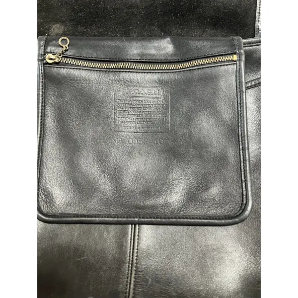 Vintage 90’s Coach Black Flap Leather‎ Bag Made In USA Y2K - Image 11