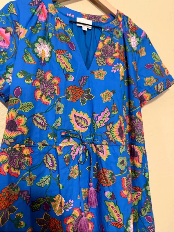 Sugarlips Anabella Floral Fatima Ruffle Midi Dress Size Medium - Image 5