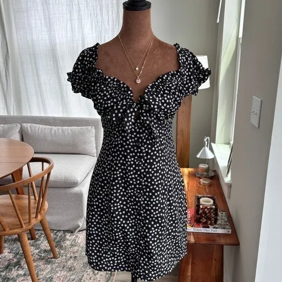 Princess Polly Summer Mini Dress Floral Sundress Ruffle Sweetheart Bustier US 6 - Image 4