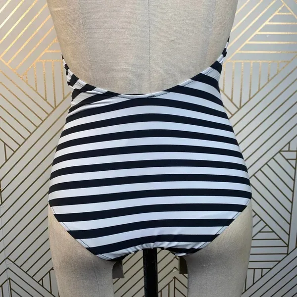 Zara Swimsuit Black and White Striped One-Piece Bathing Suit Size‎ Small - Image 11