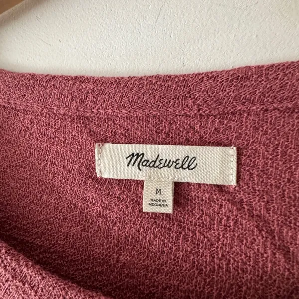 Madewell Smocked Bell‎ Top Mauve Dusty Pink Long Sleeve L2497 - Image 4