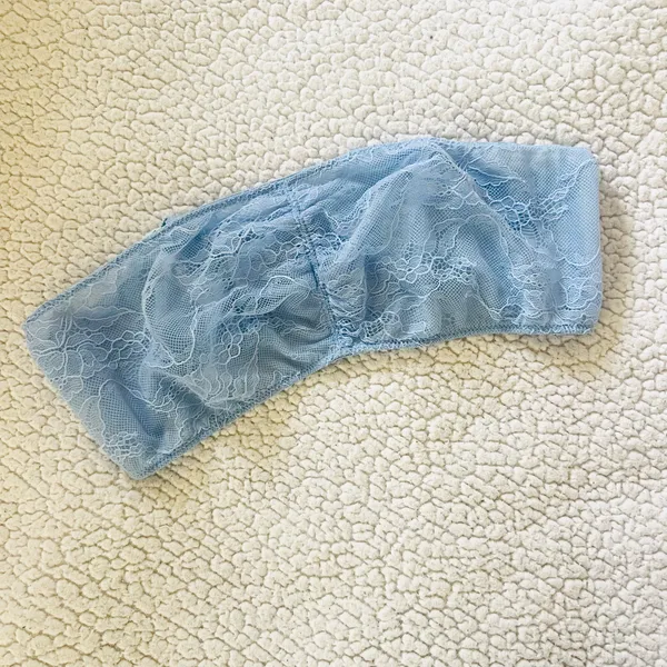 Kimchi Blue Urban Outfitters Light Blue Strapless Lace Bandeau Bralette - Image 6