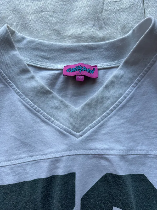 Edikted White Jersey 76 T-Shirt - Image 3