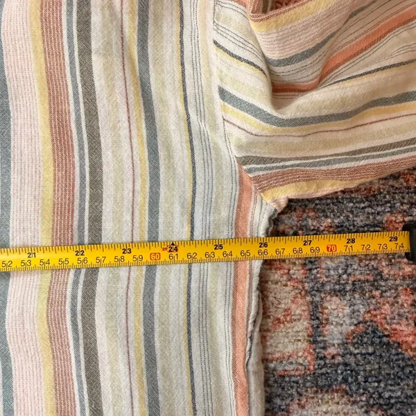 Anthropologie Striped Eyelet Buttondown Shirt Relaxed Multicolor M/L - Image 12