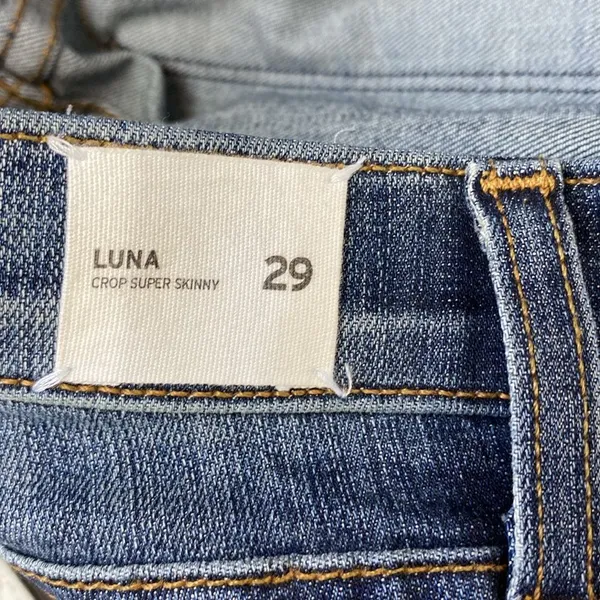 Hudson Luna Skinny Sequins Embellished Side Stripe Blue Jeans 29 - Image 7