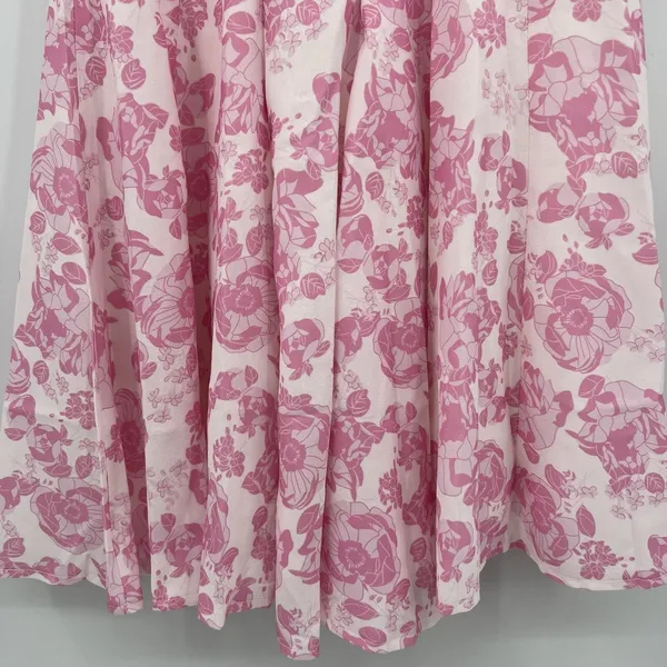 Hello Molly Women's 4 Short Sleeve Pink White Floral Mini Dress V-Neck Girly NWT - Image 7