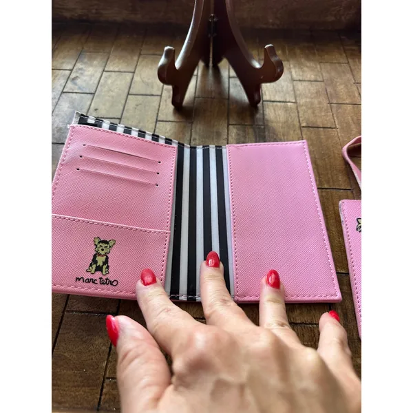 Marc Tetro Pink Yorkie Passport Cover‎ and Luggage Tag Set Travel Accessories - Image 3