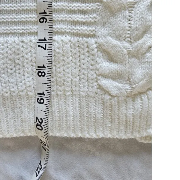 Full Circle Trends Sweater Sz Med Lace‎ Up Back Cable Knit Y2K Light Academia - Image 7