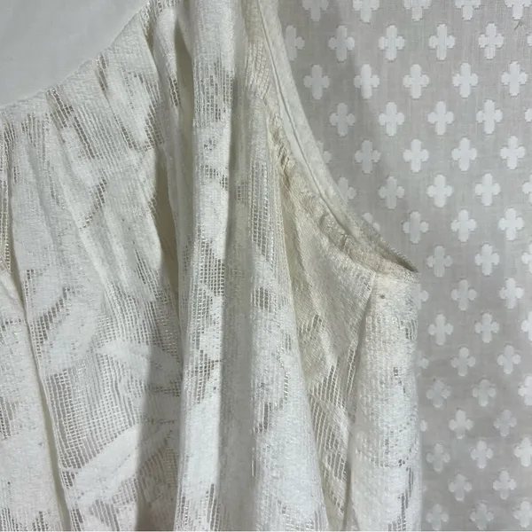 Anthropologie HD In Paris White Floral Lace Poplin Swing‎ Dress - Image 6