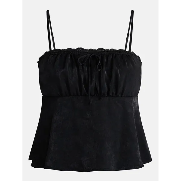No Boundaries Satin Cami with Lace Trim and Tie, Women's Size XL / F-017 - Image 7