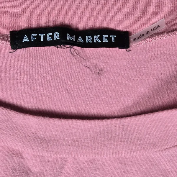 AFTER MARKET Pink Ruffle Front‎ T Shirt Made in USA Cotton Blend Top Size M - Image 3