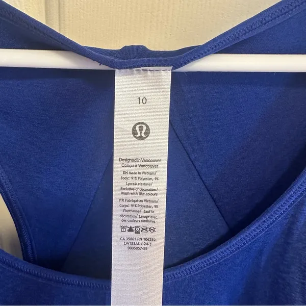 Lululemon Essential Pleated Tank Top Blue Larkspur Size 10 - Image 6