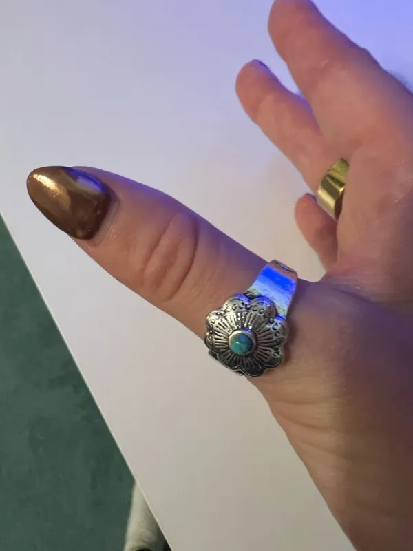 Target Silver Floral Turquoise Accent Ring - Image 3
