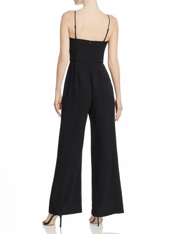 WAYF Spaghetti Strap Wide Leg Jumpsuit Womens M Black V Neck Formal - Image 2