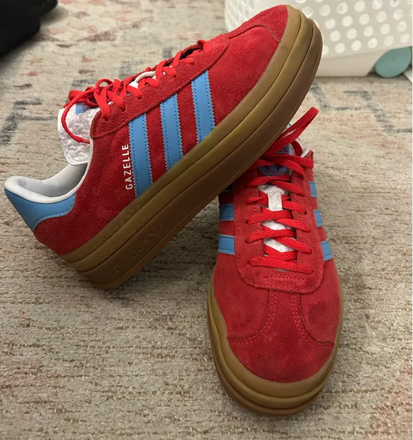 Red and blue adidas gazelle  - Image 4