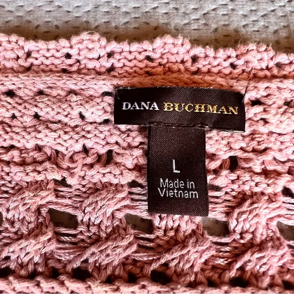 Dana Buchman Women's Pink Thick Heavyweight Crochet Vintage y2k Sweater Large - Image 4