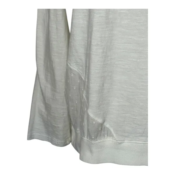 Sundance Shirt Women Large White Cotton Mixed Print Knit Long‎ Sleeve Tee Boho - Image 6