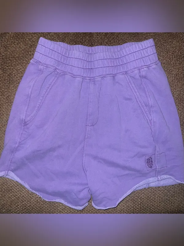 Free People Movement All Star Solid Sweat shorts XS washed super berry purple - Image 2