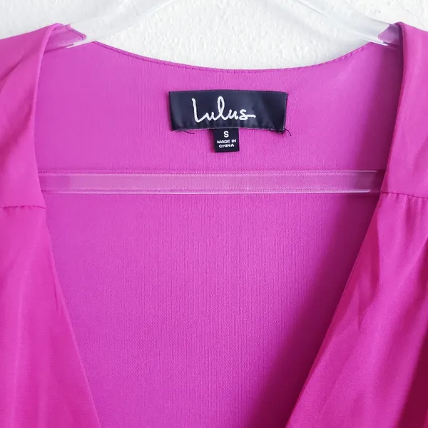 Lulu's Magenta Ruffle Maxi Wrap Dress - Image 9