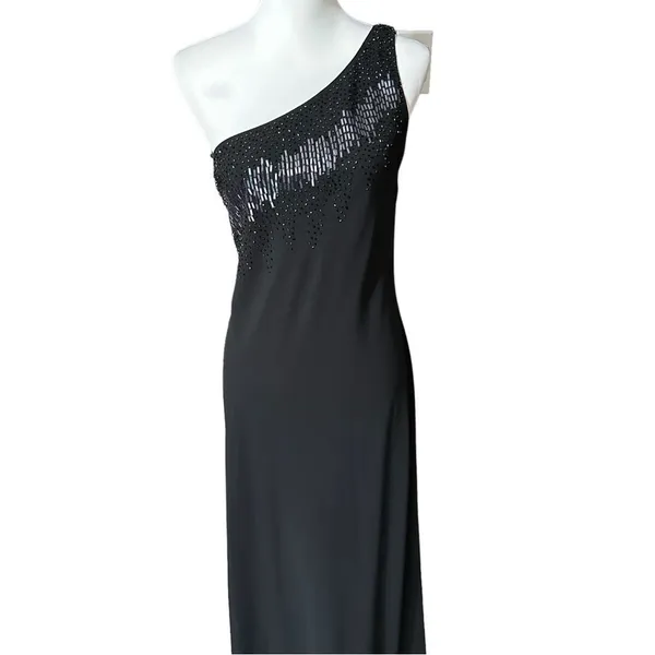 Escada One Shoulder Long Embellished Evening / Event Formal Dress Sz Small - Image 5