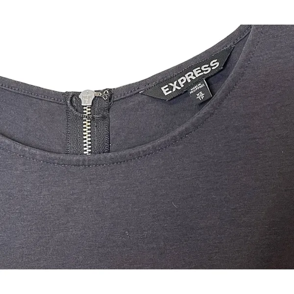 Express Women's T-Shirt Dress Long Sleeve Fit &‎ Flare Stretch Crewneck Gray XS - Image 6