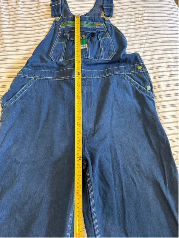 Women's Liberty Denim Overalls Size 30 Blue and Green - Image 10