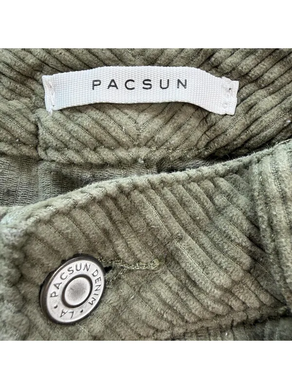 Pacsun Olive Green Corduroy Mom Jeans Womens 29 High Rise Tapered Y2K Indie - Image 6