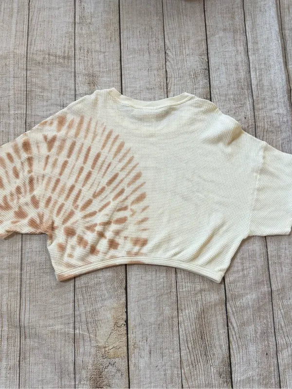 Aerie Offline Size XL Women’s Cropped Waffle Knit "Gotta Dance" Tie Dye Top - Image 3