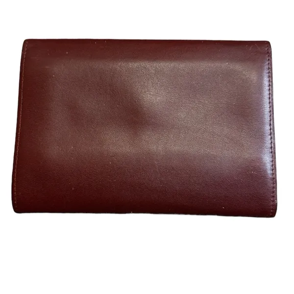 Cartier Paris Burgandy Calfskin Vintage Wallet, Kisslock Coin Compartment. COA - Image 4