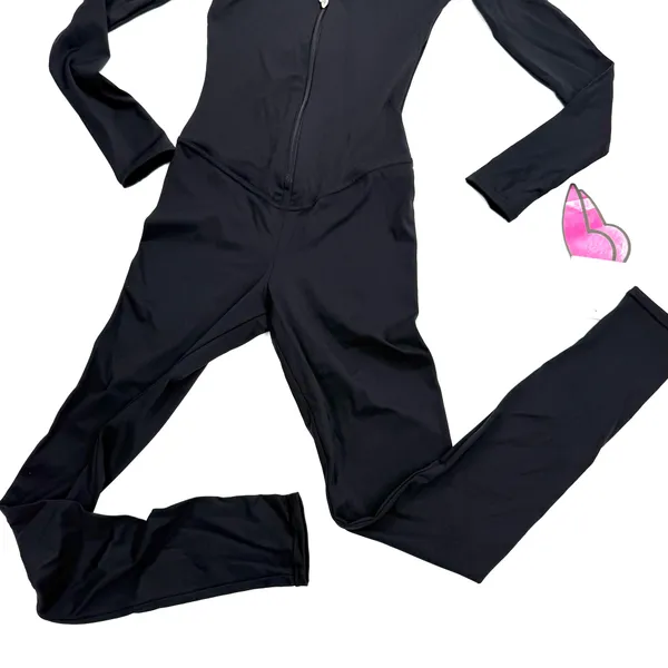 Workout Jumpsuit Gym Romper Long Sleeve Athletic Romper One Piece Slim Fit Yoga - Image 10