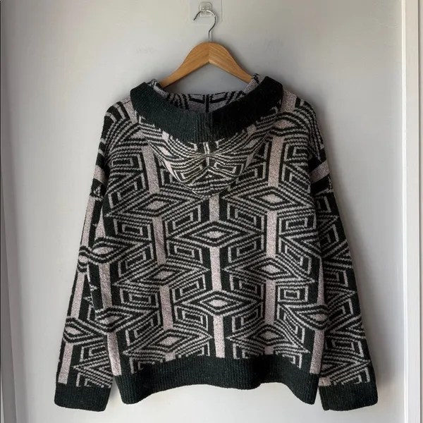 Free People Boho Poncho Six Degrees Hooded Sweater - Image 2