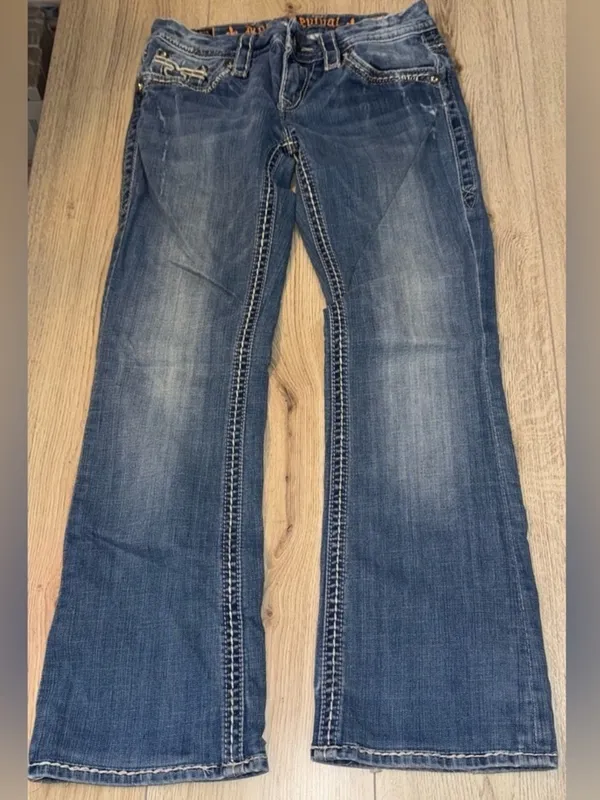 Rock Revival Women's Jill bootcut boot blue jeans denim - Image 4