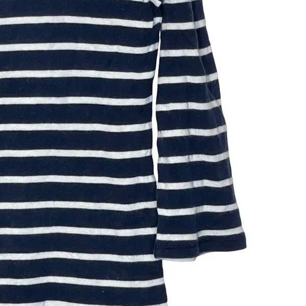 LRL Lauren Jeans Co. Striped Henley‎ Top Women Medium 3/4 Sleeve Front Button - Image 3