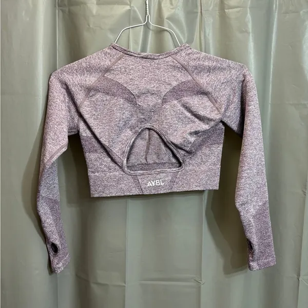 AYBL Women's Heathered Purple Crop Top - Image 2