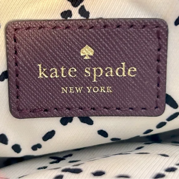 Kate Spade Sally Newbury Lane Burgundy Mulled Wine Crossbody Leather‎ Bag - Image 10