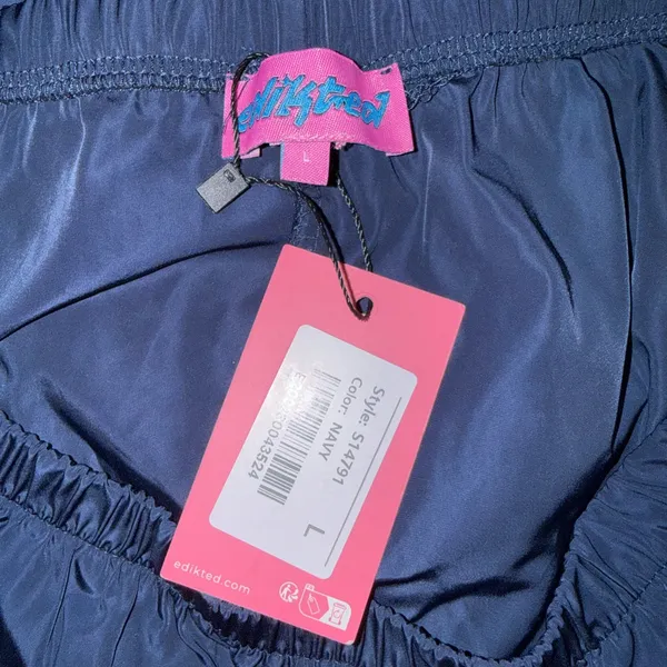 Edikted Remy Ribbon Track Pants – Navy – Size Large – NWT - Image 6
