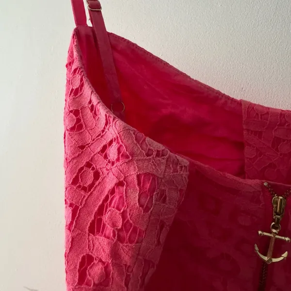 Lilly Pulitzer Karina Lipstick Pink‎ Lace Empire Waist Dress Adorable - Image 11