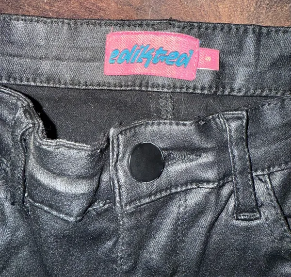 Edikted Leather Flare Pants - Image 3