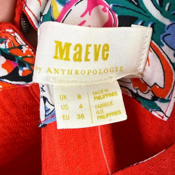 Maeve by Anthropologie Red Rousseau Flounced Knee Length Dress - Size - 4 - NWT - Image 9