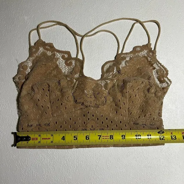 Tan Lace Bralette with Double Straps | Boho Style | Adjustable - Image 6