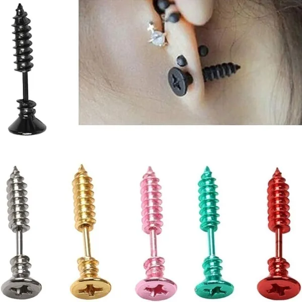 NWT Green Metallic Screw Earring Jacket Style Studs Phillips - Image 3