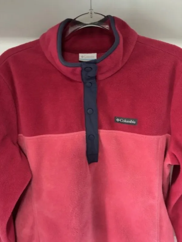 Columbia XL Women’s Dark Pink Light Pink Colorblock Fleece 1/2 Snap Pullover - Image 6