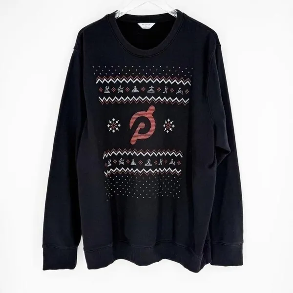 Peloton Unisex Holiday Crewneck‎ Sweatshirt XXL Black Athleisure - Image 2