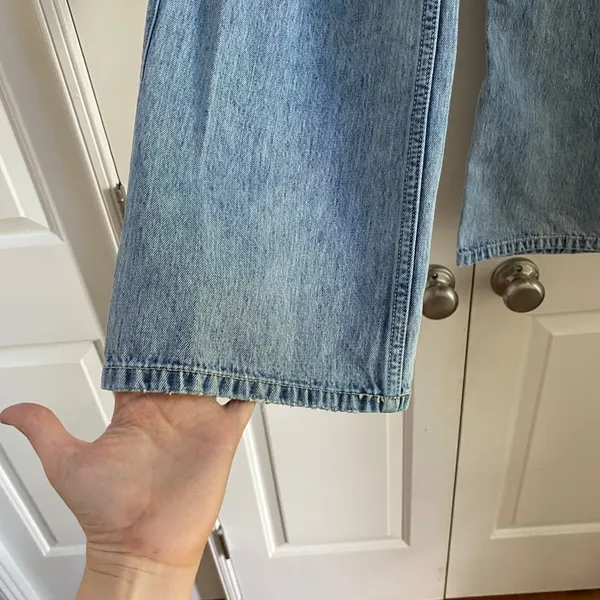 Hollister Low Rise Baggy Wide Leg Jeans Women 2R Light Wash Distressed Y2K Style - Image 6