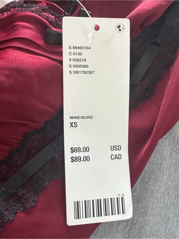 Kimchi Blue Urban Outfitters Burgundy Lace Trim Asymmetrical Maxi Dress XS NWT - Image 4