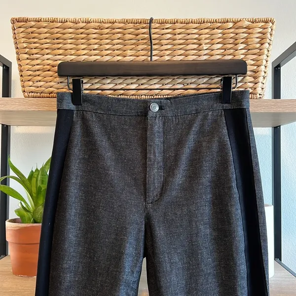 Banana Republic Sloan Mid-Rise Stretch Denim Side Stripe Woven Career Dress Pant - Image 2