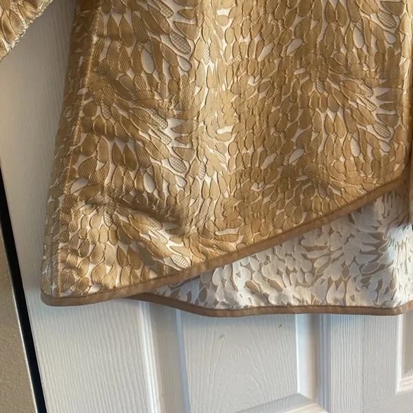Winding River Gala Jacket Womens Size XL Gold Jacquard High Low Swing Evening‎ - Image 3