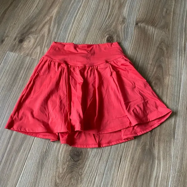 Gilly Hicks Go Energize Skort XS Coral Red High Rise Tennis Athletic Skirt - Image 3