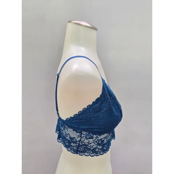 Maidenform Blue Romantic Boudoir Bridal Cottage Lingerie Feminine Lace Bra M - Image 4
