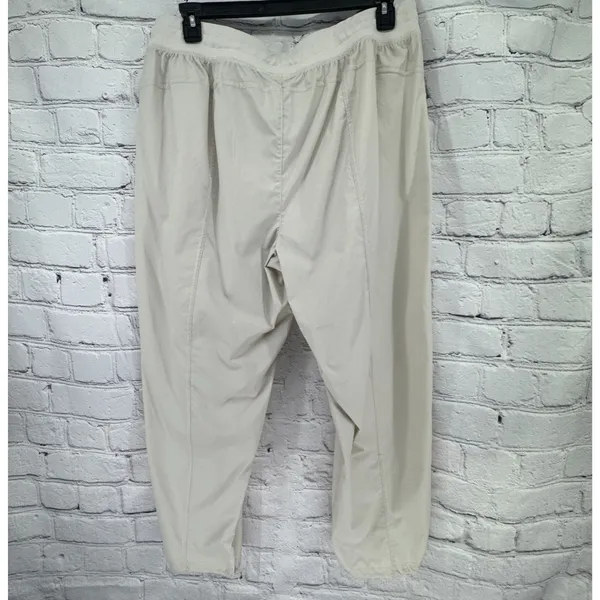 NWT Avia Pants Women's XL Beige Stripe Cinchable Hem Lightweight Pockets - Image 5